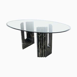 Mid-Century Modern Dining Table in Marble and Glass attributed to Carlo Scarpa, Italy, 1960s