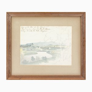 Sir William Pilkington, View of the Tiber to the Left of Rome, 1800s, Pencil