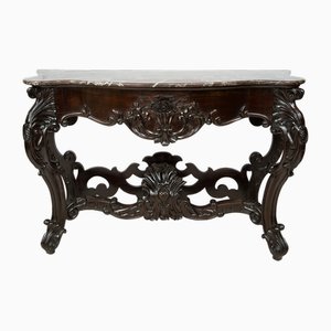 Antique Louis Philippe Console with Red Marble Top, 19th Century