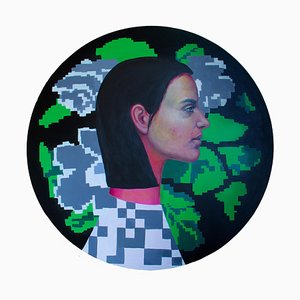 Natasha Lelenco, Moneda # 2, 2019, Pintura sobre contrachapado