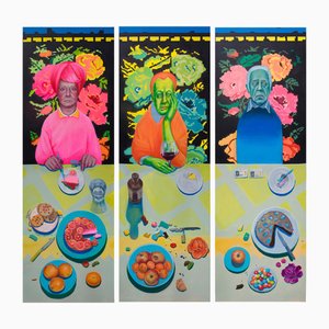 Natasha Lelenco, Large Triptych: After-Dinner and Still Life, 2023, Dibond Print Montage