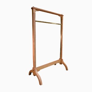 Clothing Rack in Beech and Brass, 1930s