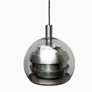 Lampe à Suspension Mid-Century Space Age en Aluminium et Verre de Doria, Allemagne, 1960s