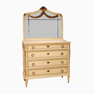Italian Louis XVI Style Lacquered Commode with Mirror, 1960s