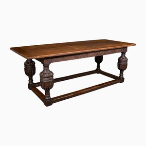 Large Antique Scottish Gothic Style Refectory Table in Oak
