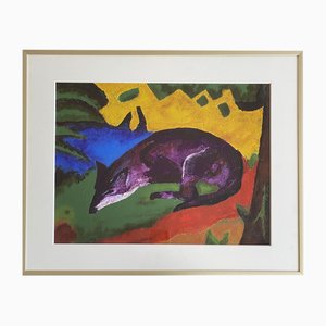 Cora De Groot, Fox, Gouache on Paper, 1970s, Framed