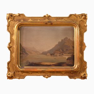Italian Artist, Lake View, 1860, Oil on Canvas, Framed