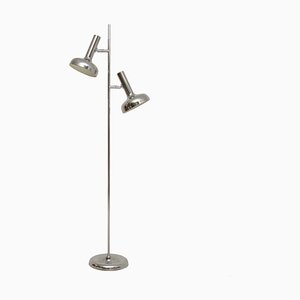 Vintage French Chrome Two Headed Floor Lamp, 1970s