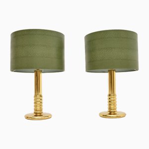 Vintage Swedish Brass Table Lamps, 1970s, Set of 2