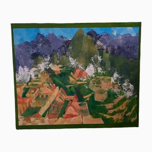 Mabris, Machu Picchu, 20e Siècle, Huile sur Toile