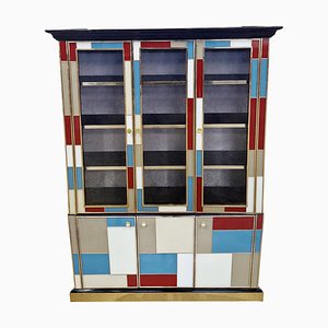 Enlightenment Colored Glass Bookcase, 1980s