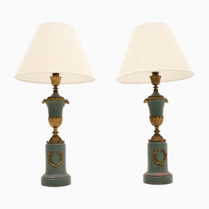 Lámparas de mesa francesas antiguas neoclásicas, década de 1900. Juego de 2