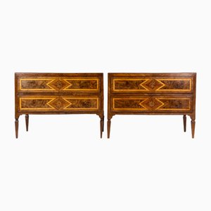 Late 18th Century Italian Marquetry Commodes, Set of 2