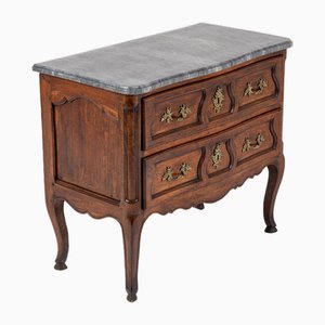 18th Century French Walnut Commode with Marble Top