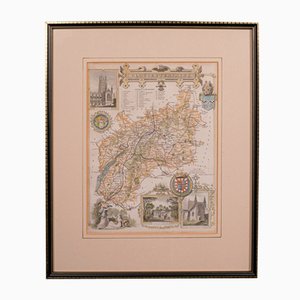 Antike englische Lithografie-Karte