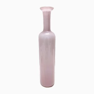 Vintage Pink Encased Murano Glass Vase with Gold Leaf by Salviati, 1970s