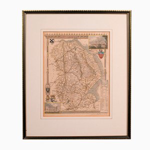 Mapa de litografía inglés antiguo