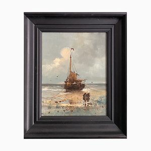 Harrij van Dongen, Low Tide, 20th Century, Oil on Panel