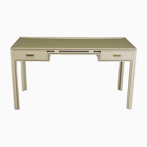Mid-Century Lacquered Metal Desk with Brass Details by Pierre Vandel, 1970s, Set of 2