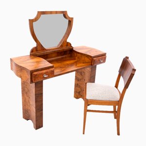 Art Deco Dressing Table with Chair, 1930, Set of 2