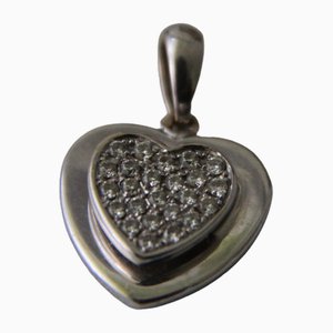 Heart Diamond Pendant in 18 Karat Gray Gold
