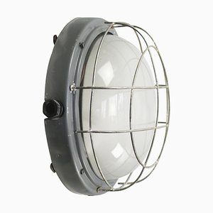 Vintage Industrial Frosted Glass Wall Light