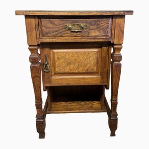 Vintage Oak French Bedside Cabinet