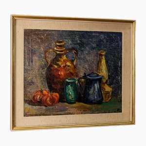 Italian Artist, Impressionist Still Life, 1970, Oil on Canvas, Framed