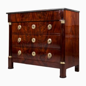 Biedermeier Chest of Drawers in Mahogany, France, 19th Century