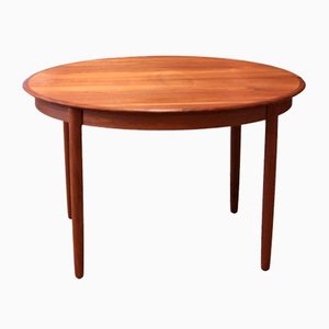 Table de Salle à Manger Ronde Vintage en Teck avec Plateaux par Niels Otto Møller pour JL Møllers, 1960s, Set de 3