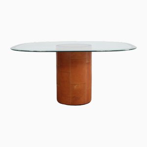 Tobio Table in Leather and Crystal by Tobia & Afra Scarpa for B&B Italia, 1970s