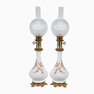 Electrified Oil Lamps, 1940s, Set of 2