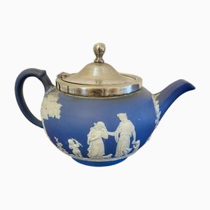 Tetera eduardiana de Jasperware de Wedgwood, década de 1900