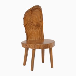 Carved Wooden Tree Trunk Chairs, France, 1980s, Set of 3