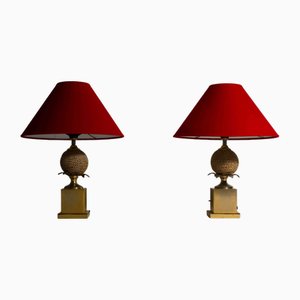 Regency Pinecone Table Lamps, Belgium, 1970s, Set of 2