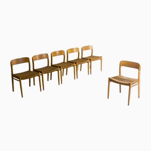 Model 75 Chairs by Niels Otto Møller for J.L. Møllers, Denmark 1960s, Set of 6