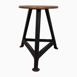 Metal and Wood Stool in the style of Rowac, 1950s-1960s