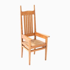 Arts & Crafts Oak Ladies High-Back Armchair by Charles F.A. Voysey, 1900s