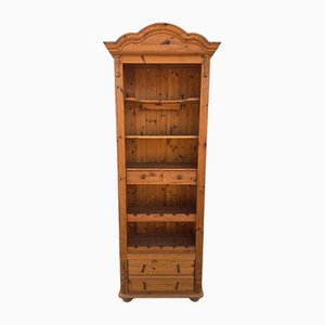 Vintage Spanish Pine Cupboard with Drawers and Wine Shelving