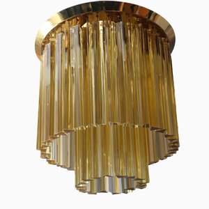 Lampadario in cristallo con 58 aste in vetro di JT Kalmar per Venini, 1960