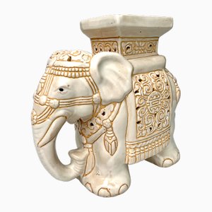 Portapiante con elefante in ceramica, anni '70
