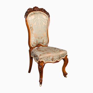 English Early Victorian Ladies Drawing Room Chair in Walnut