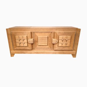 Credenza Art Deco vintage in quercia di Charles Dudouyt, 1940