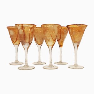 Set di tazze in cristallo di Murano, anni '70, set di 6