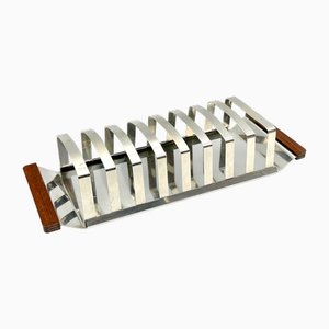 Mid-Century Modern Teak and Steel Toast Rack, 1970s