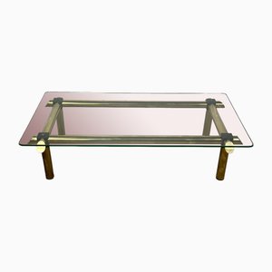 Vintage Italian Coffee Table in Brass and Iron, 1980s