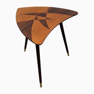 Table d'Appoint Mid-Century Scandinave avec Incrustations Géométriques en Bois, Suède, 1950s