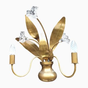 Regency Wandlampe mit Blumenmuster, 1970er