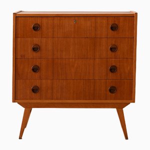 Teak Chest of Drawers with Round Handles, 1960s