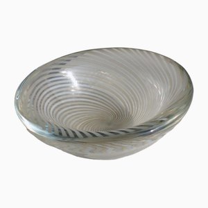 Italian Mezza Filigrana Murano Glass Bowl by Carlo Scarpa for Venini, 1950s